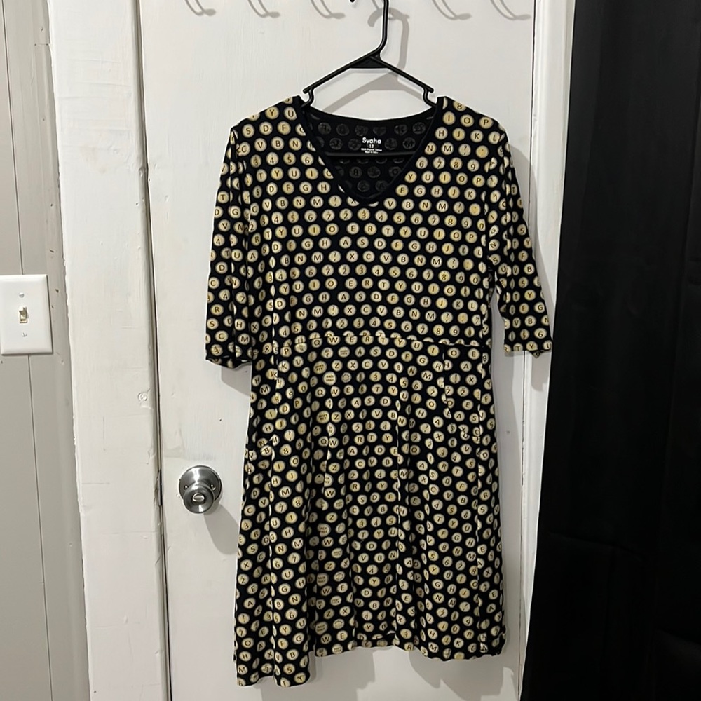 Svaha typewriter print dress